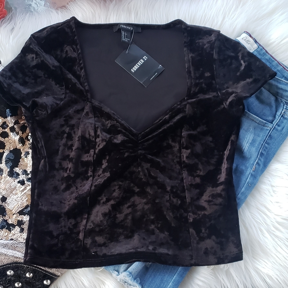 Velvet Crop Top